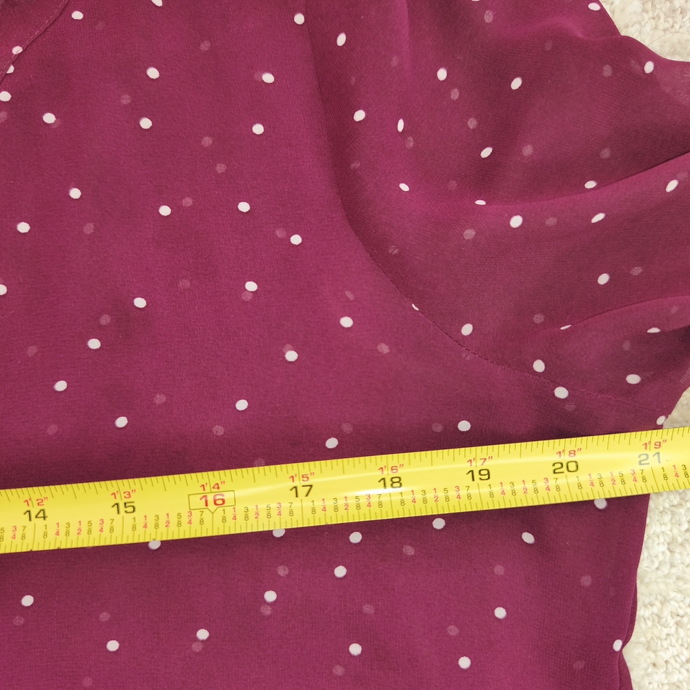 Daniel Rainn Women's Blouse Size L  Burgundy Sleeve 3/4 Crew Neck - Picture 4 of 9